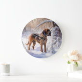 Bloodhound Laat het sneeuwen Kerstmis Grote Klok (Huis)