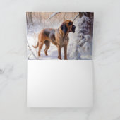 Bloodhound Laat het sneeuwen Kerstmis Kaart (Binnen)