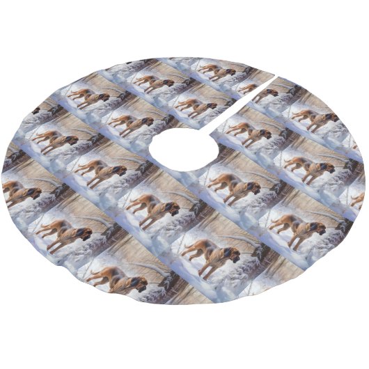 Bloodhound Laat het sneeuwen Kerstmis Kerstboom Rok (Gekanteld)