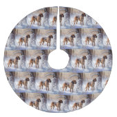 Bloodhound Laat het sneeuwen Kerstmis Kerstboom Rok (Voorkant)