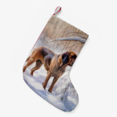 Bloodhound Laat het sneeuwen Kerstmis Kleine Kerstsok (Voorkant (Hangend))