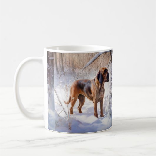 Bloodhound Laat het sneeuwen Kerstmis Koffiemok (Links)