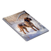 Bloodhound Laat het sneeuwen Kerstmis Notitieboek (Rechterzijde)
