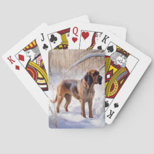 Bloodhound Laat het sneeuwen Kerstmis Pokerkaarten
