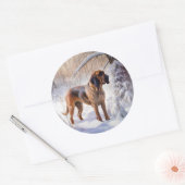 Bloodhound Laat het Sneeuwen Kerstmis Ronde Sticker (Envelop)