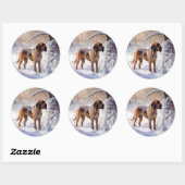Bloodhound Laat het Sneeuwen Kerstmis Ronde Sticker (Vel)