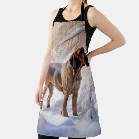 Bloodhound Laat het sneeuwen Kerstmis Schort (Insitu)