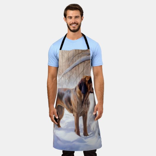 Bloodhound Laat het sneeuwen Kerstmis Schort (Gedragen)