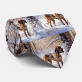 Bloodhound Laat het sneeuwen Kerstmis Stropdas (Opgerold)