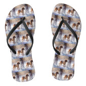 Bloodhound Laat het sneeuwen Kerstmis Teenslippers (Voetbed)