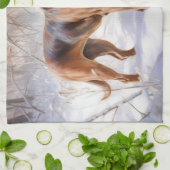 Bloodhound Laat het sneeuwen Kerstmis Theedoek (Gevouwen)