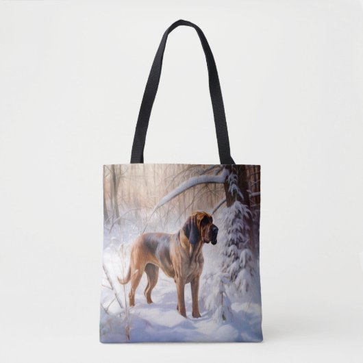 Bloodhound Laat het sneeuwen Kerstmis Tote Bag (Voorkant)