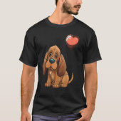 Bloodhound Love Heart for Valentines Day on Bloodh T-shirt (Voorkant)