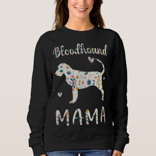 Bloodhound Mama Floral Dog Mom Love Trui (Voorkant)