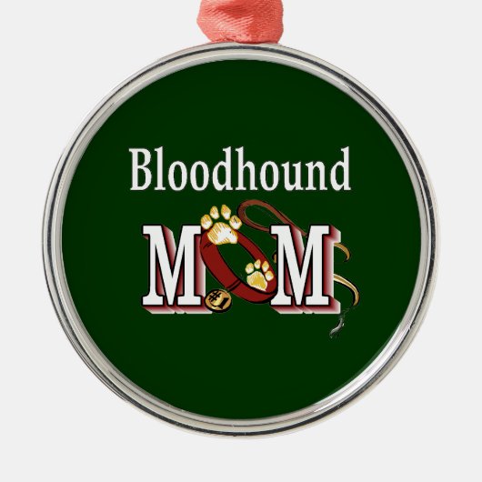 Bloodhound mama metalen ornament (Voorkant)