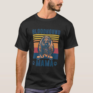 Bloodhound Mama Retro Dog mama T-shirt