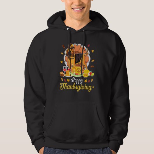 Bloodhound Pilgrim Turkey Dish Wine Happy Thanksgi Hoodie (Voorkant)