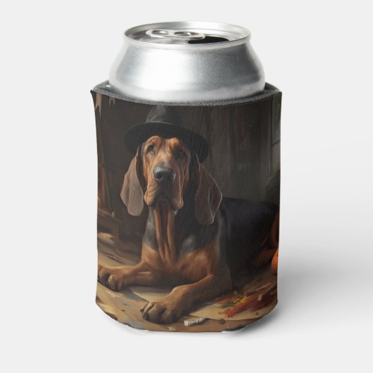 Bloodhound pompoenen Halloween eng Blikjeskoeler (Blikje Achterkant)