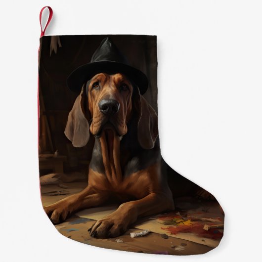 Bloodhound pompoenen Halloween eng Kleine Kerstsok (Voorkant)