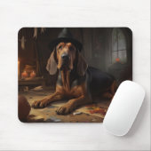 Bloodhound pompoenen Halloween eng Muismat (Met muis)