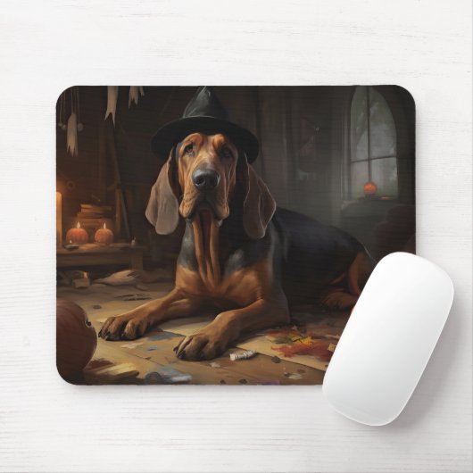 Bloodhound pompoenen Halloween eng Muismat (Met muis)