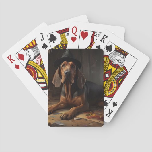 Bloodhound pompoenen Halloween eng Pokerkaarten (Achterkant)