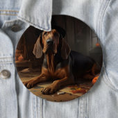 Bloodhound pompoenen Halloween eng Ronde Button 6,0 Cm (In situ)