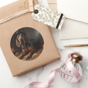 Bloodhound pompoenen Halloween eng Ronde Sticker