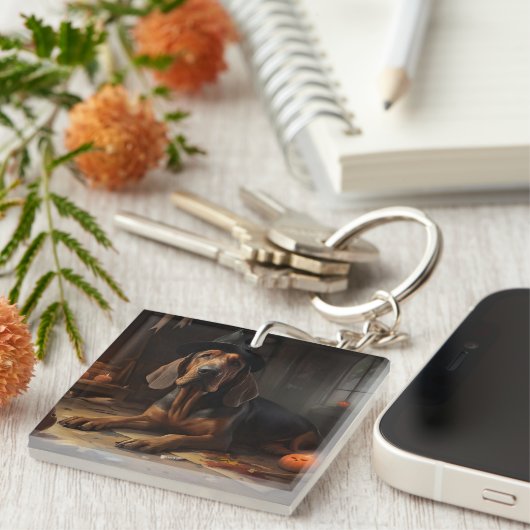 Bloodhound pompoenen Halloween eng Sleutelhanger (Voorkant Rechts)