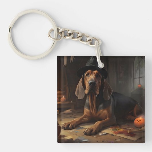 Bloodhound pompoenen Halloween eng Sleutelhanger (Voorkant)