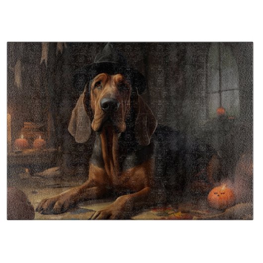 Bloodhound pompoenen Halloween eng Snijplank (Voorkant)