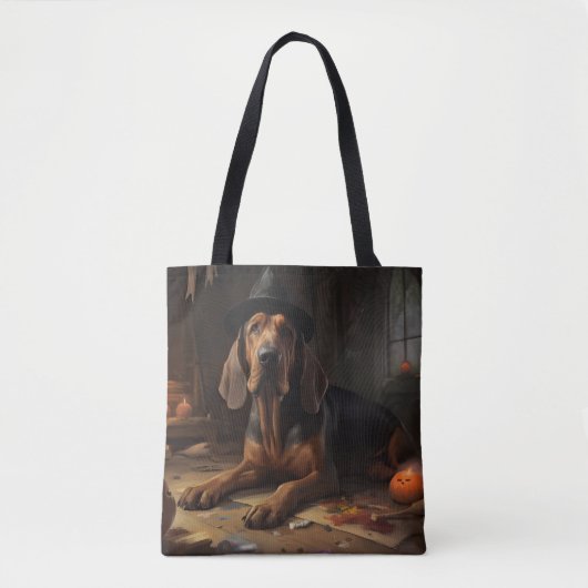 Bloodhound pompoenen Halloween eng Tote Bag (Voorkant)