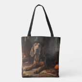 Bloodhound pompoenen Halloween eng Tote Bag (Achterkant)