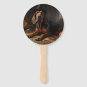 Bloodhound Pompoenen Halloween Griezelen Handwaaier (Achterkant)