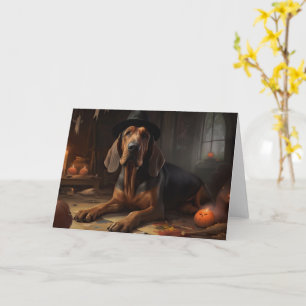 Bloodhound Pompoenen Halloween Griezelen Kaart