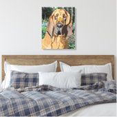 Bloodhound Portrait Canvas Afdruk (Insitu (Slaapkamer))