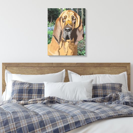 Bloodhound Portrait Canvas Afdruk (Insitu (Slaapkamer))
