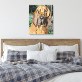 Bloodhound Portrait Canvas Afdruk (Insitu (Slaapkamer))