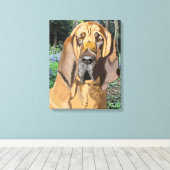 Bloodhound Portrait Canvas Afdruk (Insitu (Houten vloer))