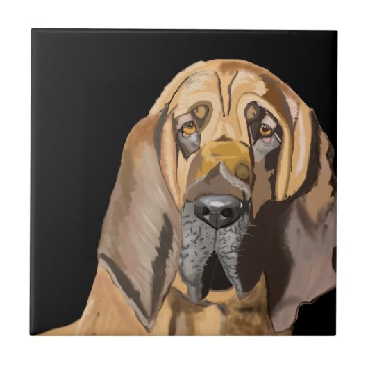 Bloodhound Portrait Tegeltje (Voorkant)
