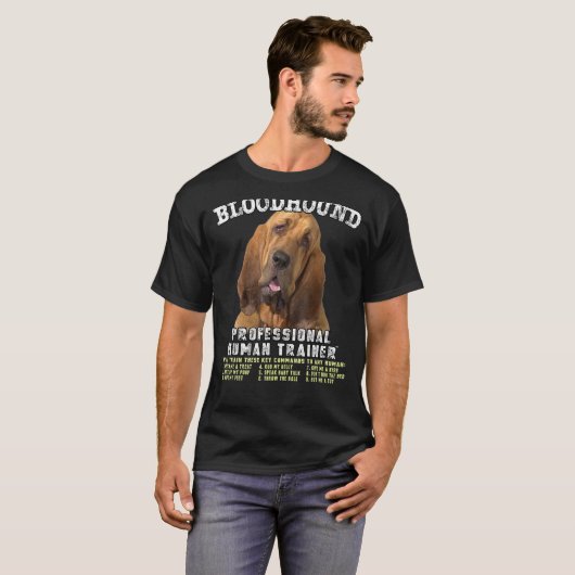 Bloodhound Professionele Menselijke Trainer T-shirt (Voorkant volledig)
