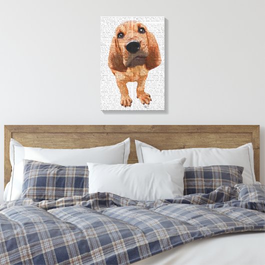 Bloodhound Puppy Canvas Afdruk (Insitu (Slaapkamer))