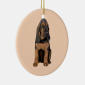 Bloodhound Puppy Keramisch Ornament (Rechts)
