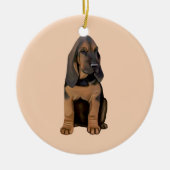 Bloodhound Puppy Keramisch Ornament (Voorkant)