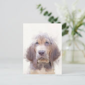 Bloodhound Puppy Portret Briefkaart (Staand voorkant)