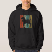 Bloodhound Retro jaren 1970 Hond Silhouet Gebarste Hoodie (Voorkant)