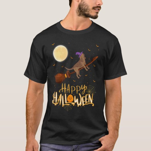 Bloodhound Ride Witch Shotgun Bloodhound Dog Hal T-shirt (Voorkant)