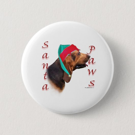 Bloodhound Santa Paws Ronde Button 5,7 Cm (Voorkant)