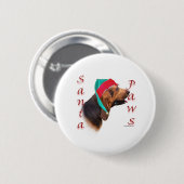 Bloodhound Santa Paws Ronde Button 5,7 Cm (Voorkant /achterkant)