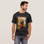 Bloodhound Schilderij Zonnebloem Bloem Moeder Vrou T-shirt (Voorkant volledig)